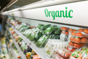 Image of organic section in grocery shop
