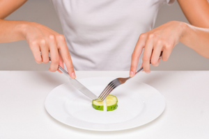 Cucumber slice on a plate