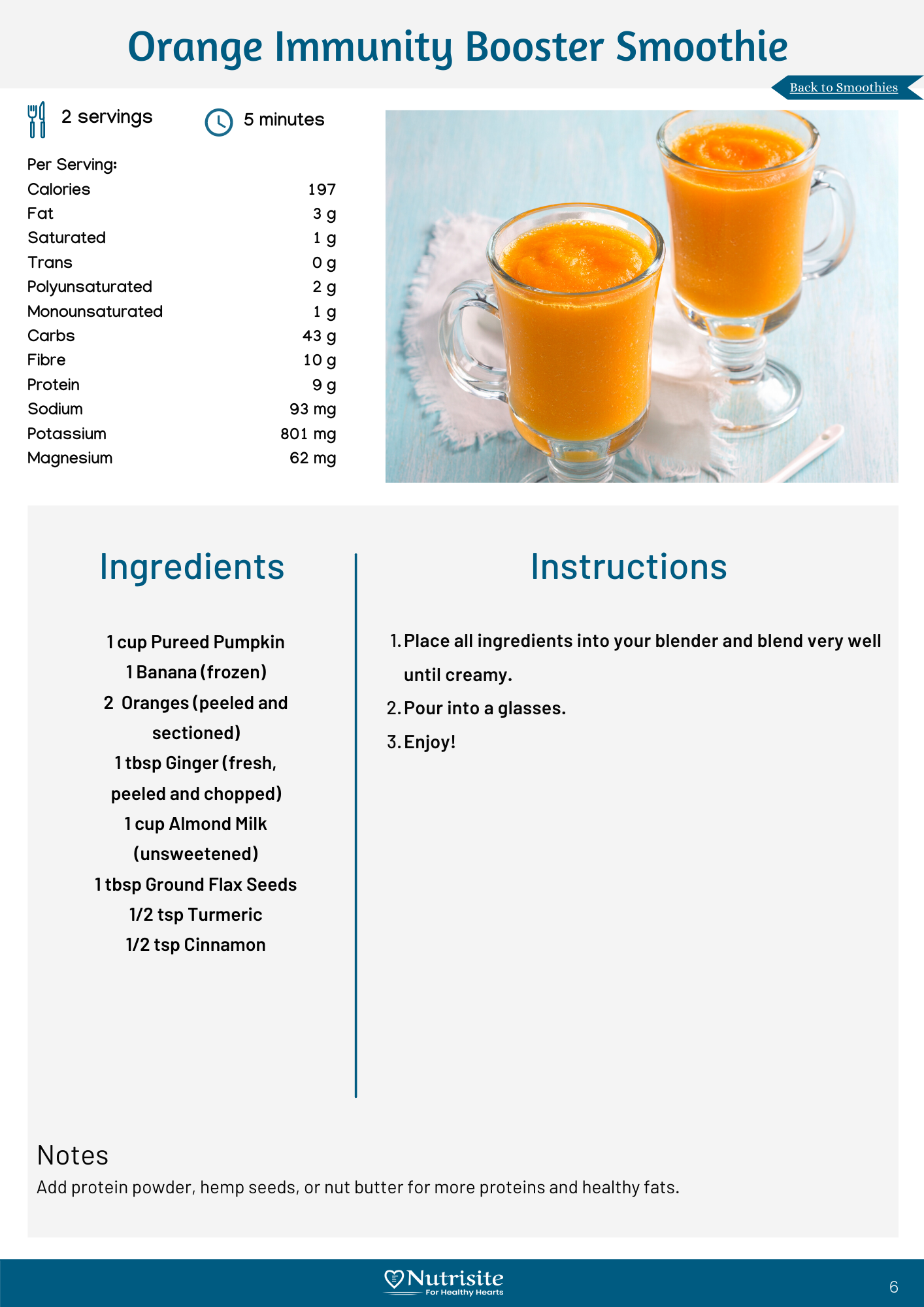 Orange Immunity Booster Smoothie